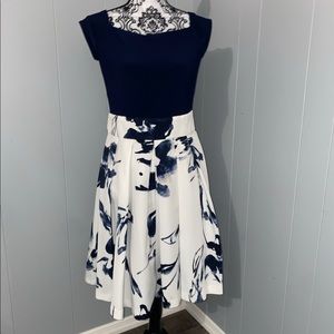Blue and White Floral Dress